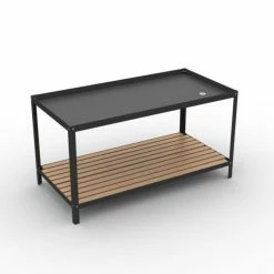 Grosses soldes ???? Table Bac Démontable 2 Niveaux - Dim. 1500x750 Ht.800mm - Laqué Noir ❤️