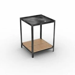Promo ???? Table Bac Démontable 2 Niveaux - Dim. 750x750 Ht.1000mm - Laqué Anthracite ????