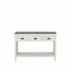Promo ???? Table Console Fleuriste Blanc Avec Plateau Zinc 110x39x75 TRADIS ✨ 6 Promo ???? Table Console Fleuriste Blanc Avec Plateau Zinc 110x39x75 TRADIS ✨ -IZZIBOX Magasin table console fleuriste blanc avec plateau zinc 110x39x75 tradis 03