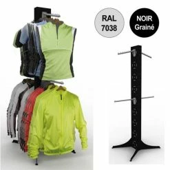 Nouveau ✨ Totem Vélo 1800 Mm - Totem Portants Vêtements - 4 Facings – Noir + Gris ????